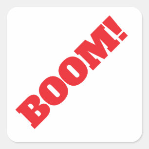 Sticker Carré BOOM Professionnel élégant moderne minimaliste uni