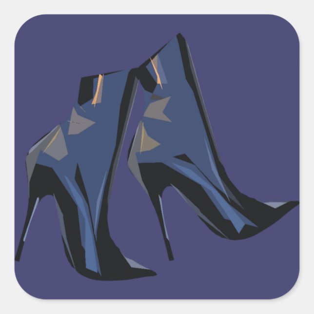 Sticker Carré Boot Art tendance (Devant)