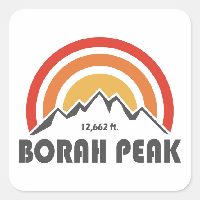 Sticker Carré Borah Peak (Devant)