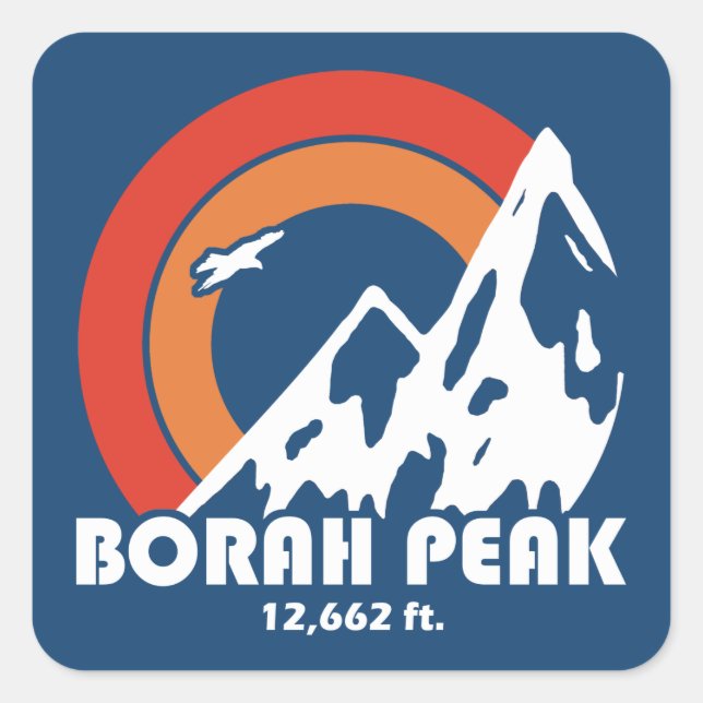 Sticker Carré Borah Peak Sun Eagle (Devant)