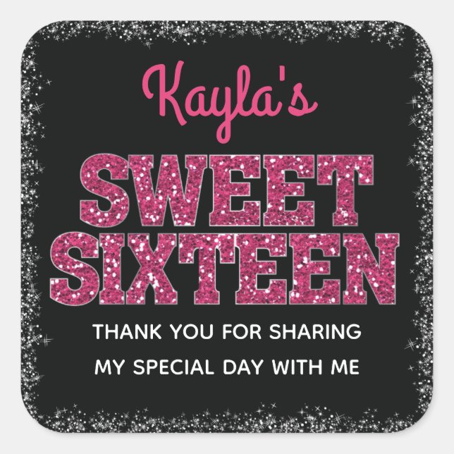 Sticker Carré Bord mousseux Parties scintillant rose look doux 1 (Devant)