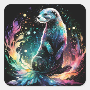 Sticker Carré Bord Spectrum : Les Otter Glow