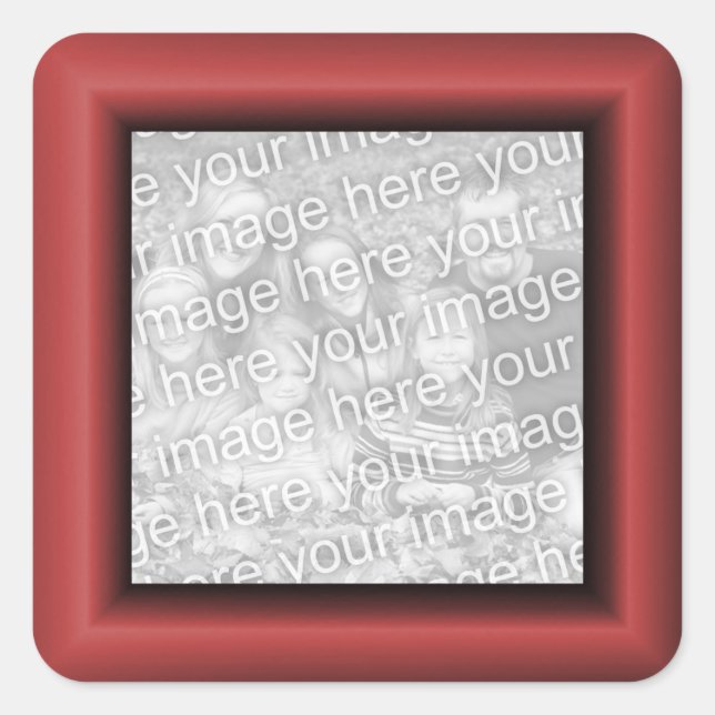 Sticker Carré Border rouge (Devant)