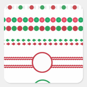 Sticker Carré bordures de noël cadre vacances