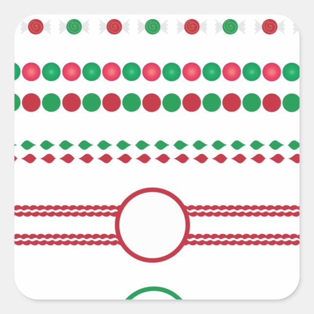 Sticker Carré bordures de noël cadre vacances (Devant)