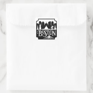 Sticker Carré Boston Skyline