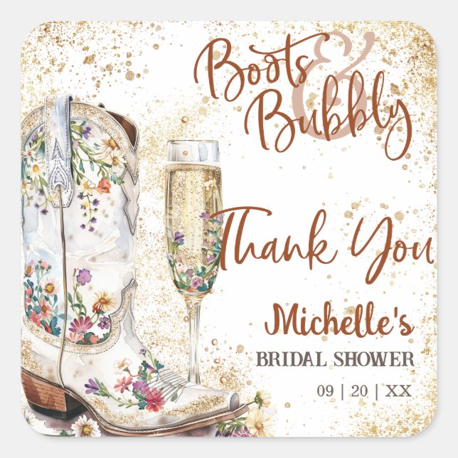 Sticker Carré Bottes et bulles du Merci des pays occidentaux (Devant)