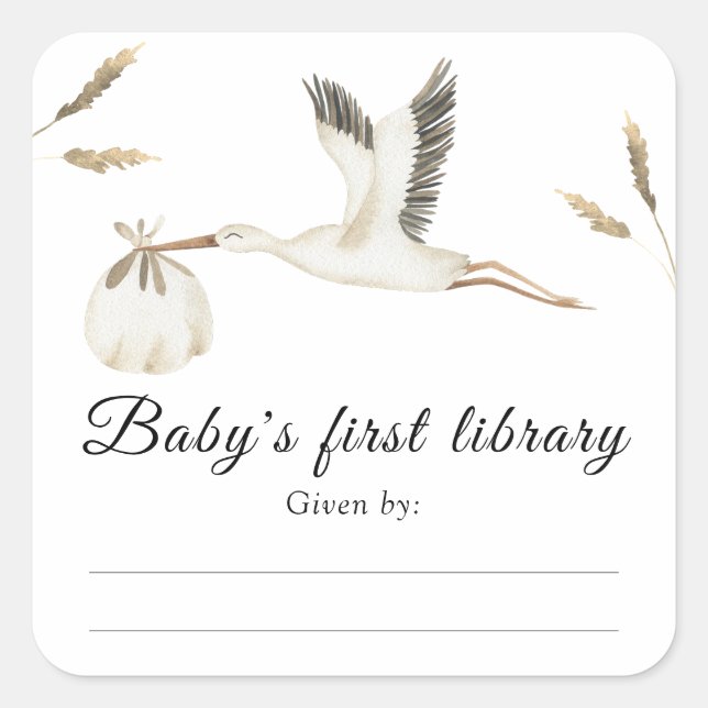 Sticker Carré Bouche - Baby shower, livres pour bébé (Devant)