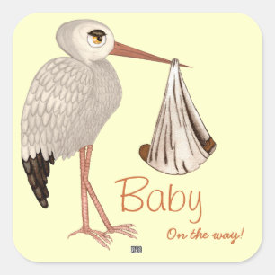 Sticker Carré Bouche classique (neutre) 2 (Baby shower)