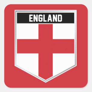 Sticker Carré Bouclier drapeau de l'Angleterre