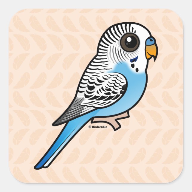 Sticker Carré Bougie bleu Birdorable (Devant)