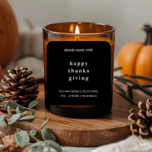 Sticker Carré Bougie bon thanksgiving   Minimaliste