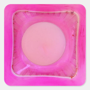 Sticker Carré Bougie, Sweet Rose Love Lumière aux chandelles