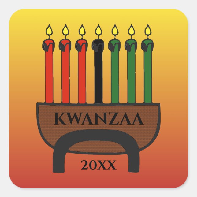 Sticker Carré Bougies Kwanzaa (Devant)