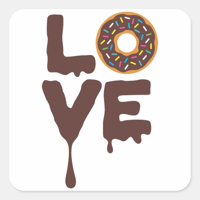 Sticker Carré Bouillie de chocolat avec des arroses d'amour (Devant)