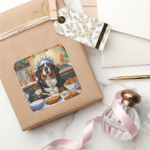 Sticker Carré Boulangerie de Noël bernois de vacances en montagn