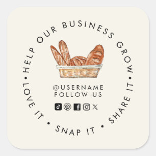 Sticker Carré Boulangerie Faites croître votre entreprise Résea