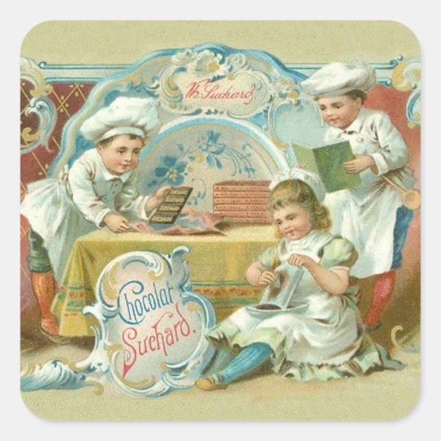 Sticker Carré Boulangeries au chocolat Antique (Devant)
