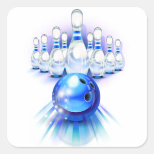 Sticker Carré Boule bleue