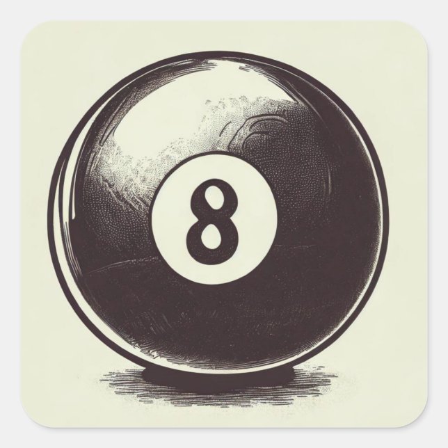 Sticker Carré Boule Cue-t-Huit (Devant)