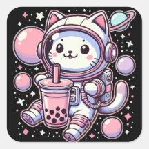 Boule De Chat Boba Tea Dans L'Anime De L'Astronaut