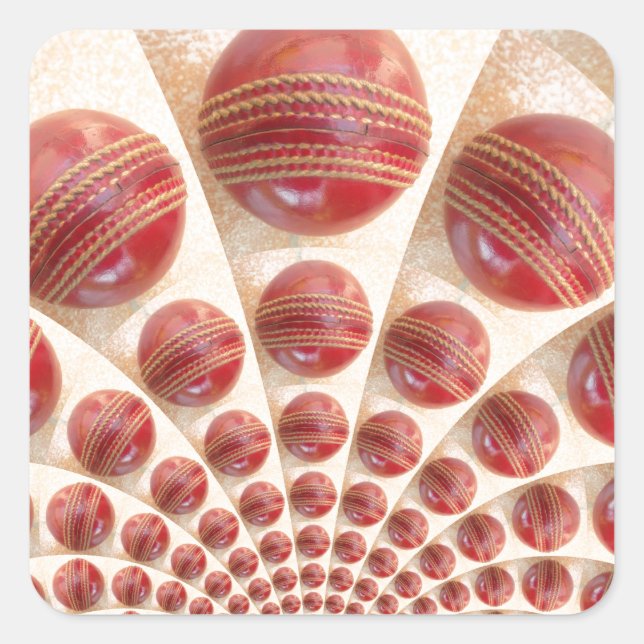 Sticker Carré Boules de cricket rythmées par boules de cuir : ta (Devant)