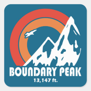 Sticker Carré Boundary Peak Nevada Sun Eagle