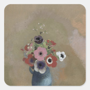 Sticker Carré Bouquet d'anémones