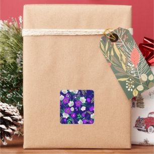 Sticker Carré Bouquet de fleurs de printemps rustique