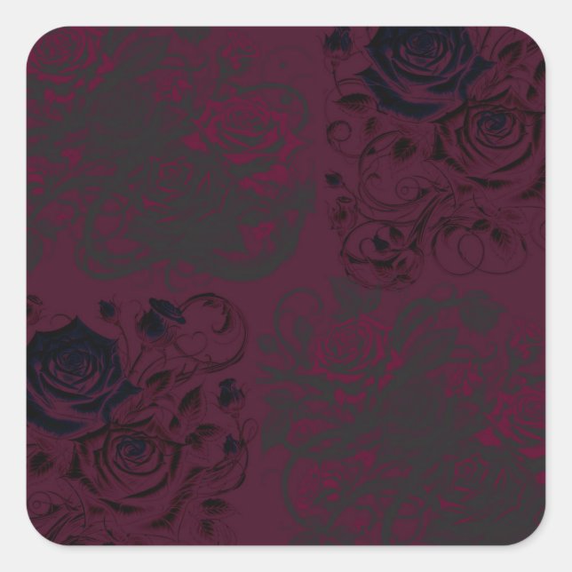 Sticker Carré Bourgogne et noir Jardin sombre Mariage de glam go (Devant)