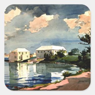 Sticker Carré Bouteille de sel, Bermudes - Winslow Homer,