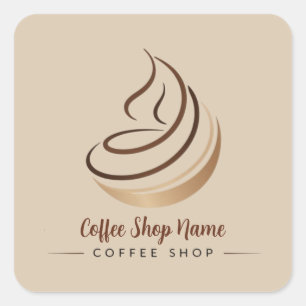 Sticker Carré Boutique de café minimal moderne