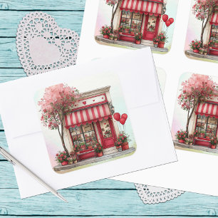 Sticker Carré Boutique Douce Saint-Valentin