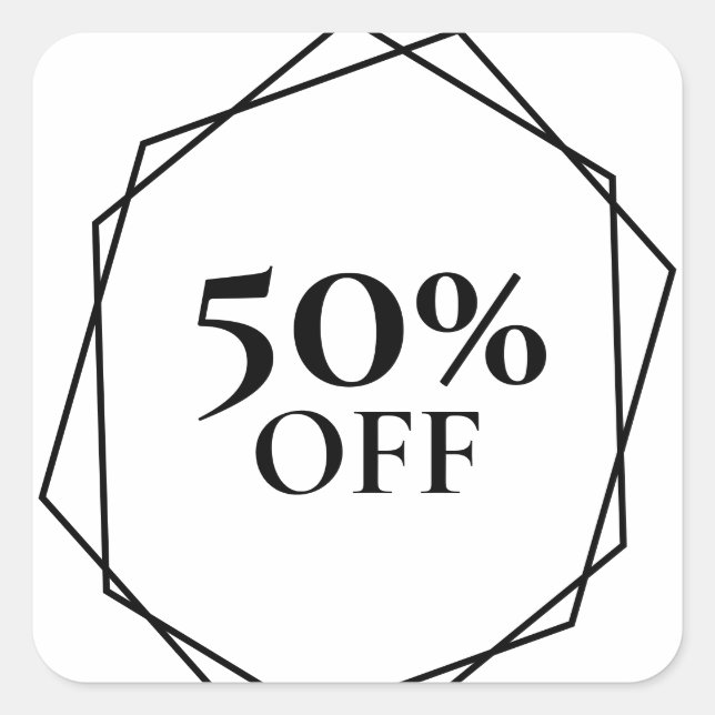 Sticker Carré Boutique moderne Boutique Commerce 50% de réductio (Devant)