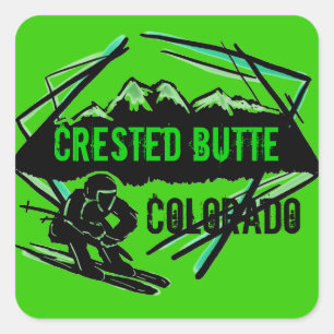 Sticker Carré Bouton de la Butte Crested Colorado