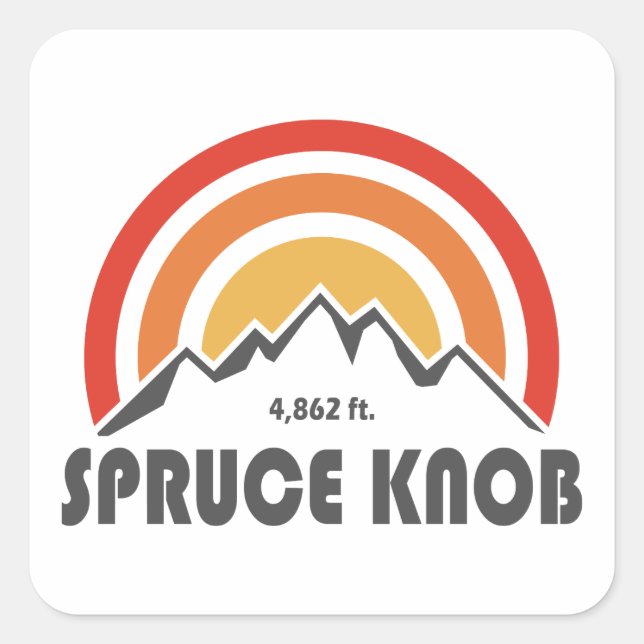 Sticker Carré Bouton d'épinette (Devant)