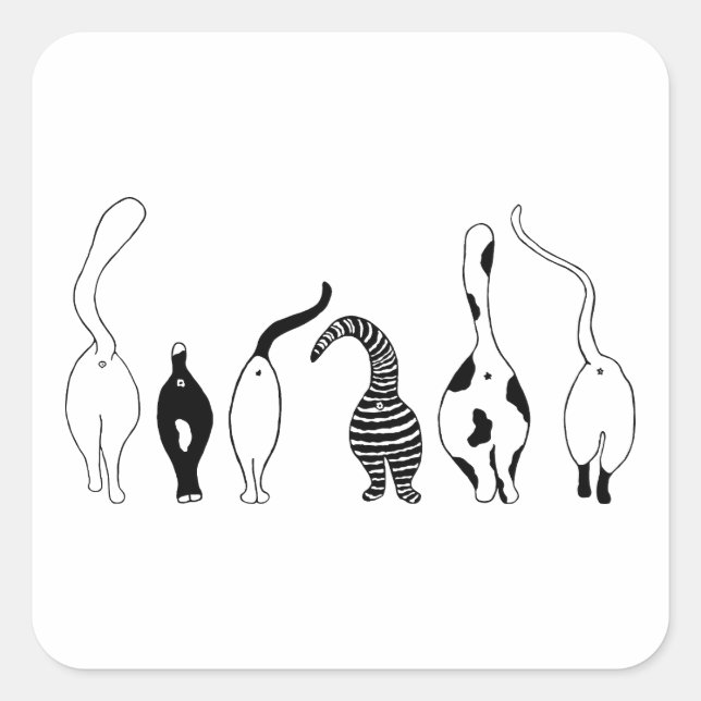 Sticker Carré Boutons de chat (Devant)