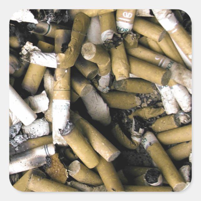 Sticker Carré Boutons de cigarette (Devant)