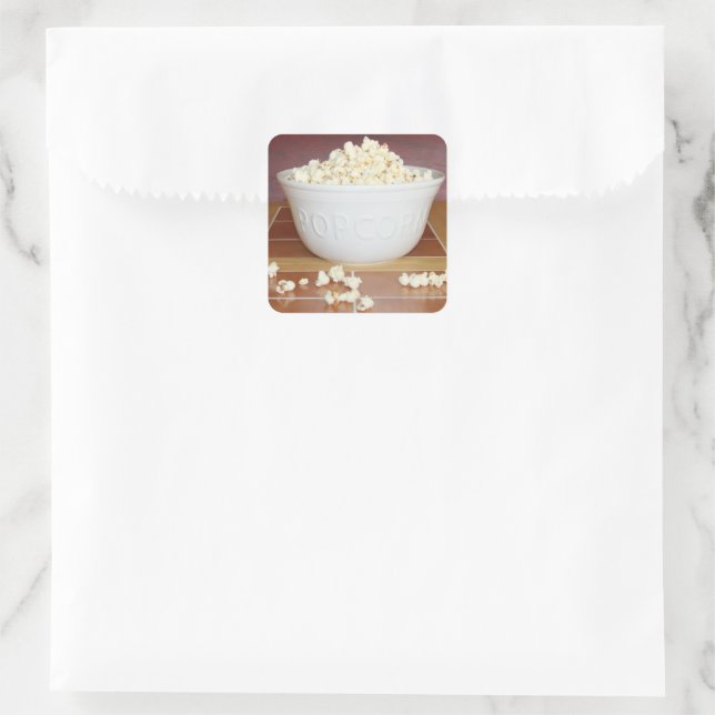 Sticker Carré Bowl of Popcorn (Sac)