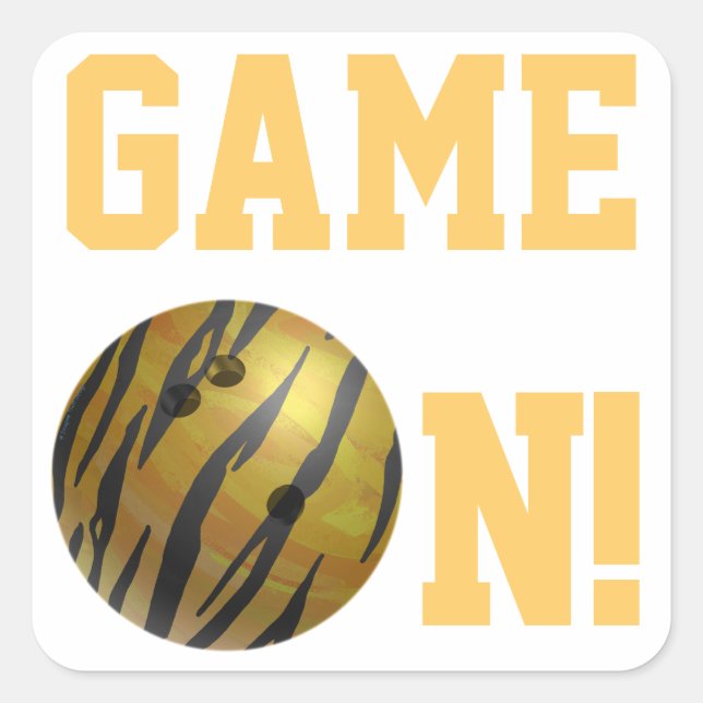 Sticker Carré Bowling Ball Tiger Jaune (Devant)