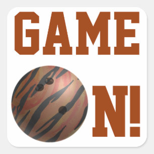Sticker Carré Bowling Ball Tiger Orange