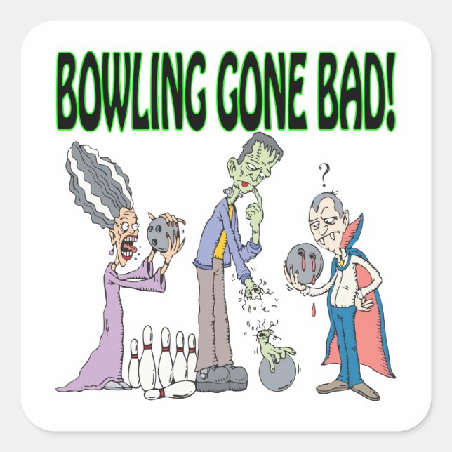 Sticker Carré Bowling est devenu mauvais (Devant)