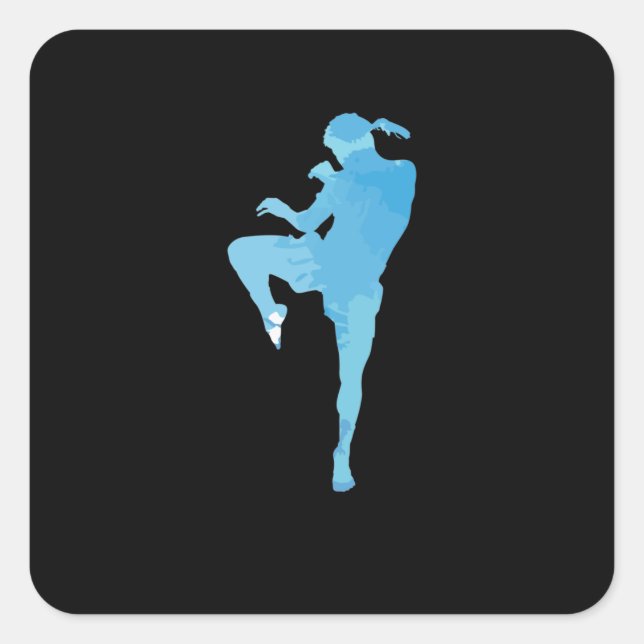 Sticker Carré Boxe thaï (Devant)
