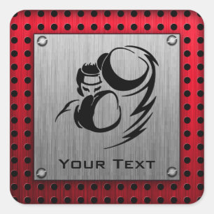 Sticker Carré Boxer en aluminium brossé