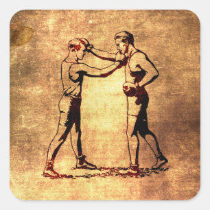 Sticker Carré boxeur vintage