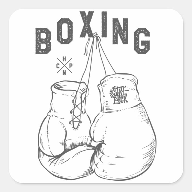 Sticker Carré Boxing gloves (Devant)