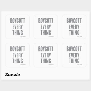 Sticker Carré Boycott Tout (sauf bacon)