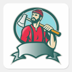 Sticker Carré Boyer forestier forestier de bûcherons