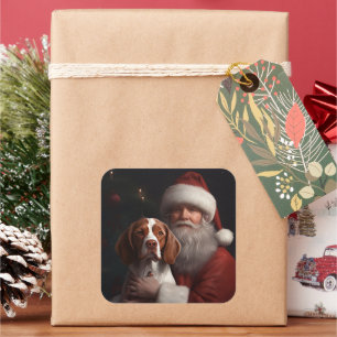 Sticker Carré Bretagne Espagnol avec Noël au Père Noël