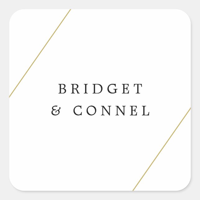 Sticker Carré Bridget Mariage moderne géométrique (Devant)